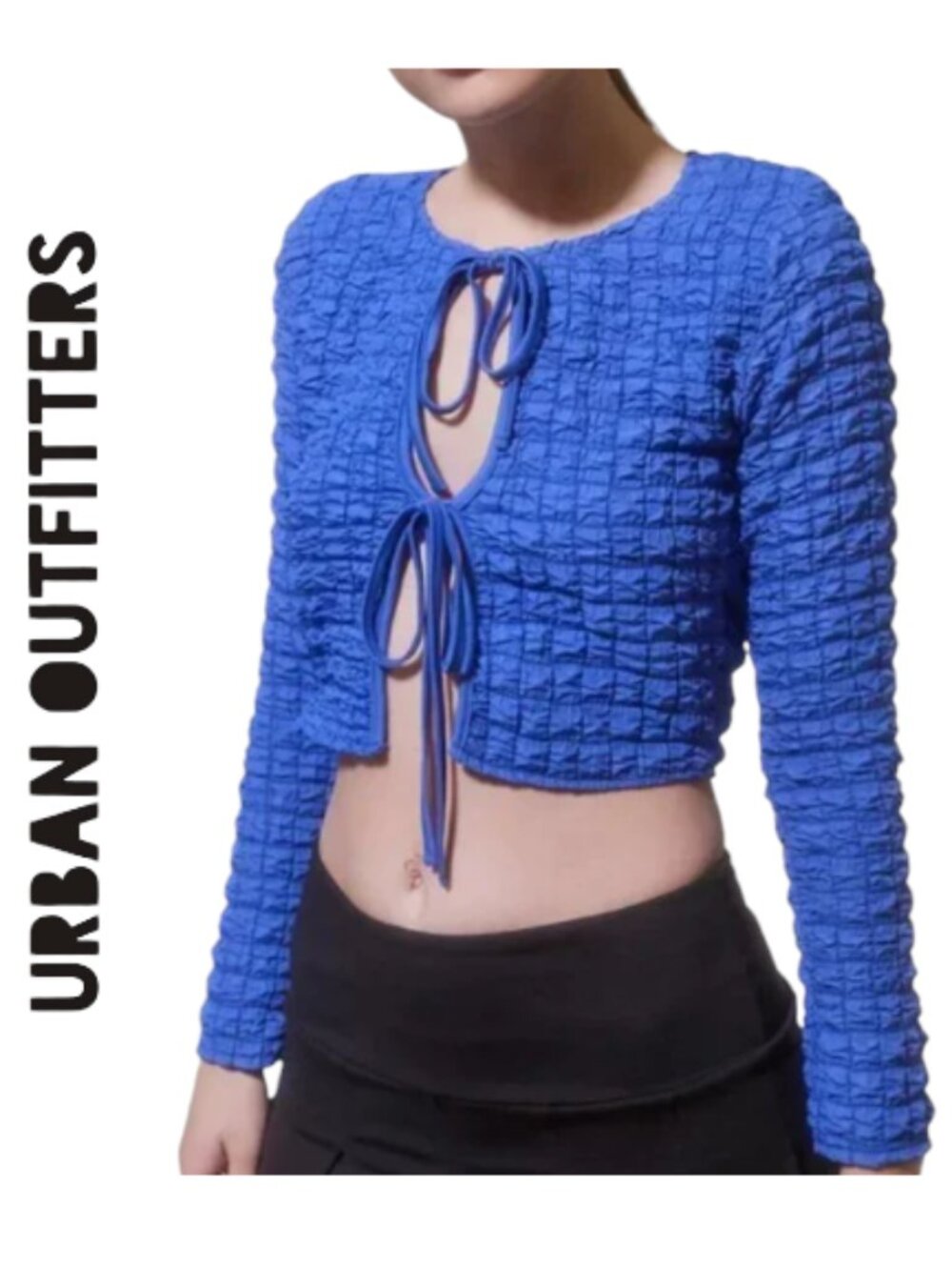 Urban Outfitters SP Blouse Blazer with Ties Blue